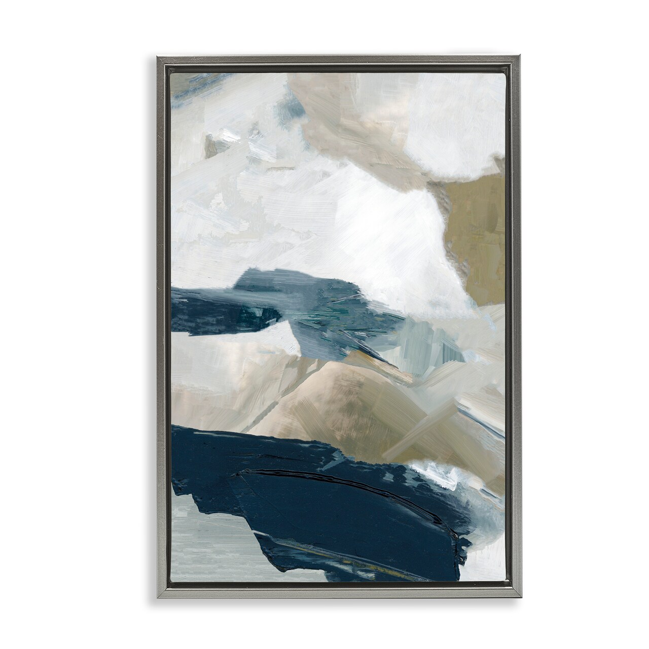 Stupell Industries Vivid Strokes in Neutrals Floating Frame, design by Hannah Dawson